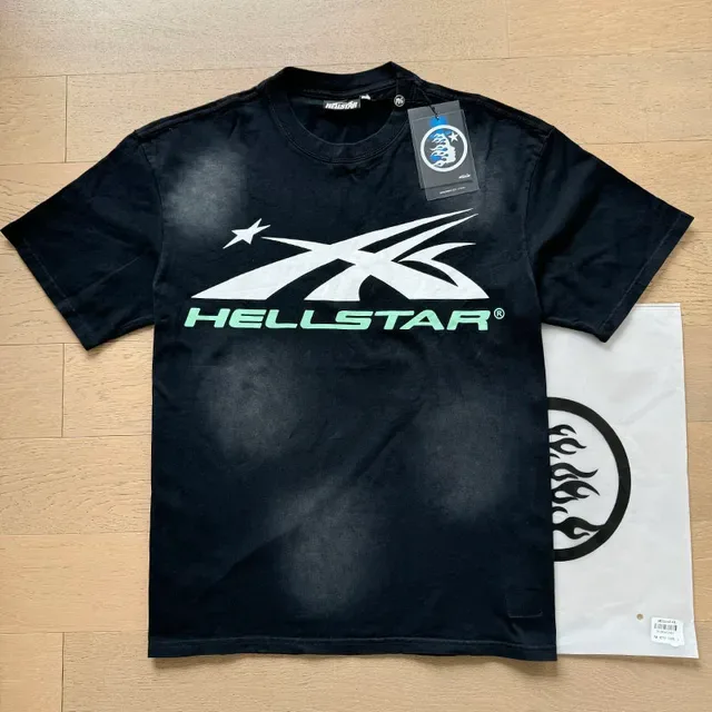 Hellstar Black Green Oversized Fit Graphic Front And Back Print T-Shirt 8