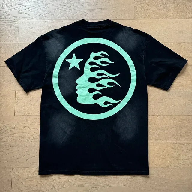 Hellstar Black Green Oversized Fit Graphic Front And Back Print T-Shirt 10