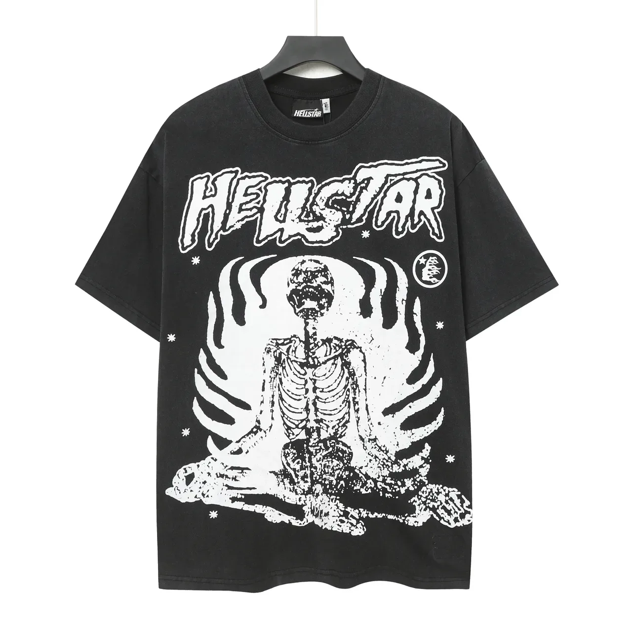 Hellstar Black White Oversized Fit Screen-Printed Graphic T-Shirt 2