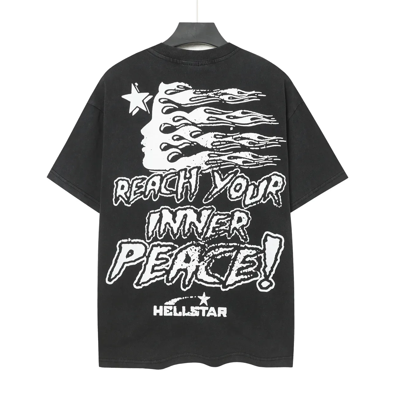 Hellstar Black White Oversized Fit Screen-Printed Graphic T-Shirt 3