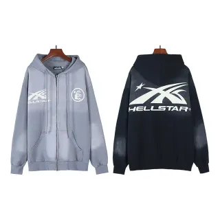 Hellstar গ্রাফিক প্রিন্ট ফুল জিপ ওভারসাইজড হুডি