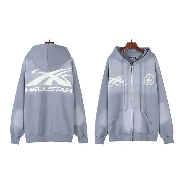 Hellstar Graphic-Print Full-Zip Oversized Hoodie 2