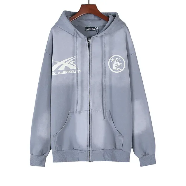 Hellstar Graphic-Print Full-Zip Oversized Hoodie 3