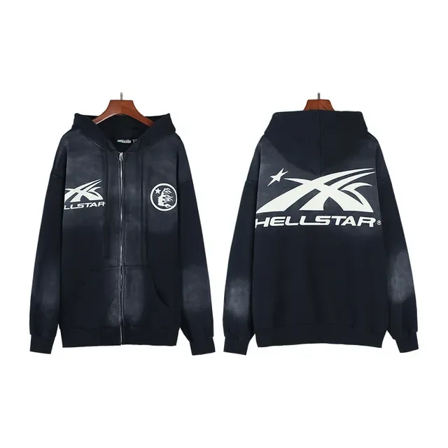 Hellstar Graphic-Print Full-Zip Oversized Hoodie 5