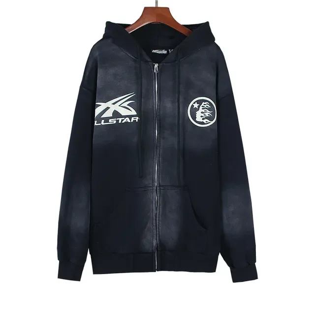 Hellstar Graphic-Print Full-Zip Oversized Hoodie 6