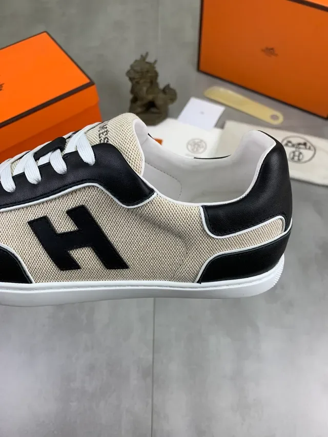 Hermès Canvas and Leather 'H' Logo Sneaker 3