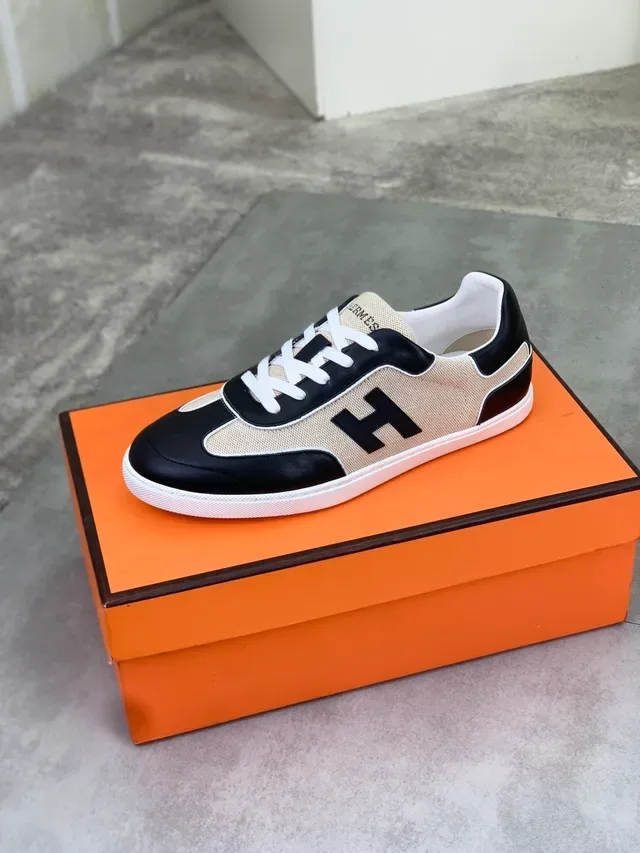 Hermès Canvas and Leather 'H' Logo Sneaker 4