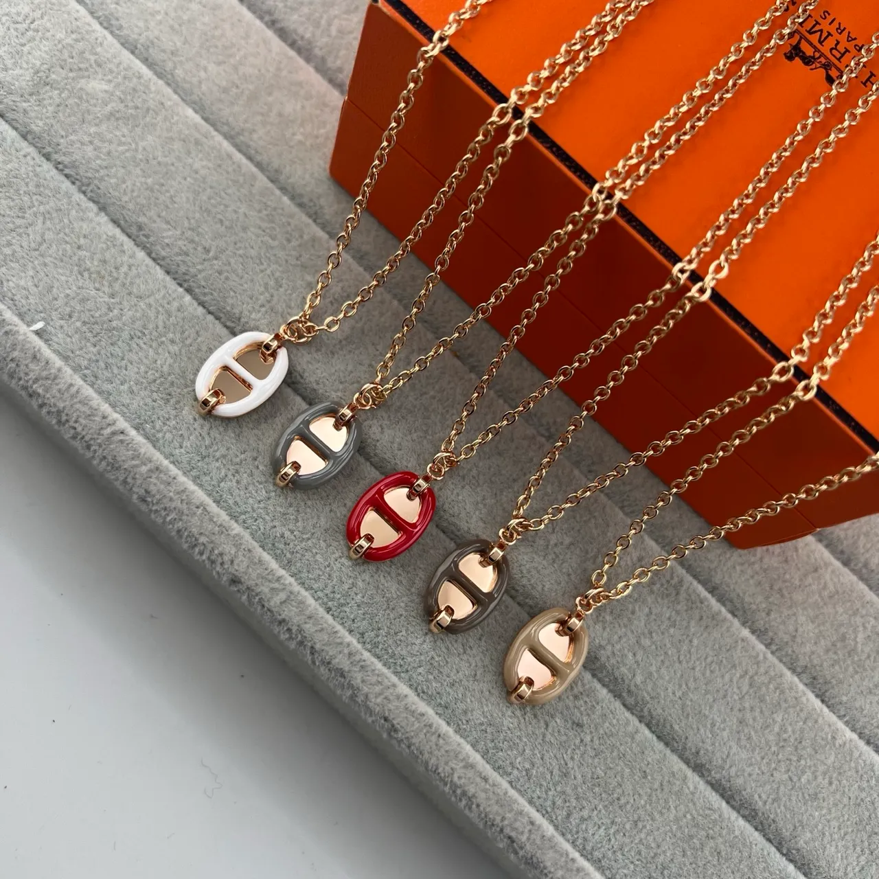 Hermès Chaine d'Ancre Enamel Pendant Necklace 1