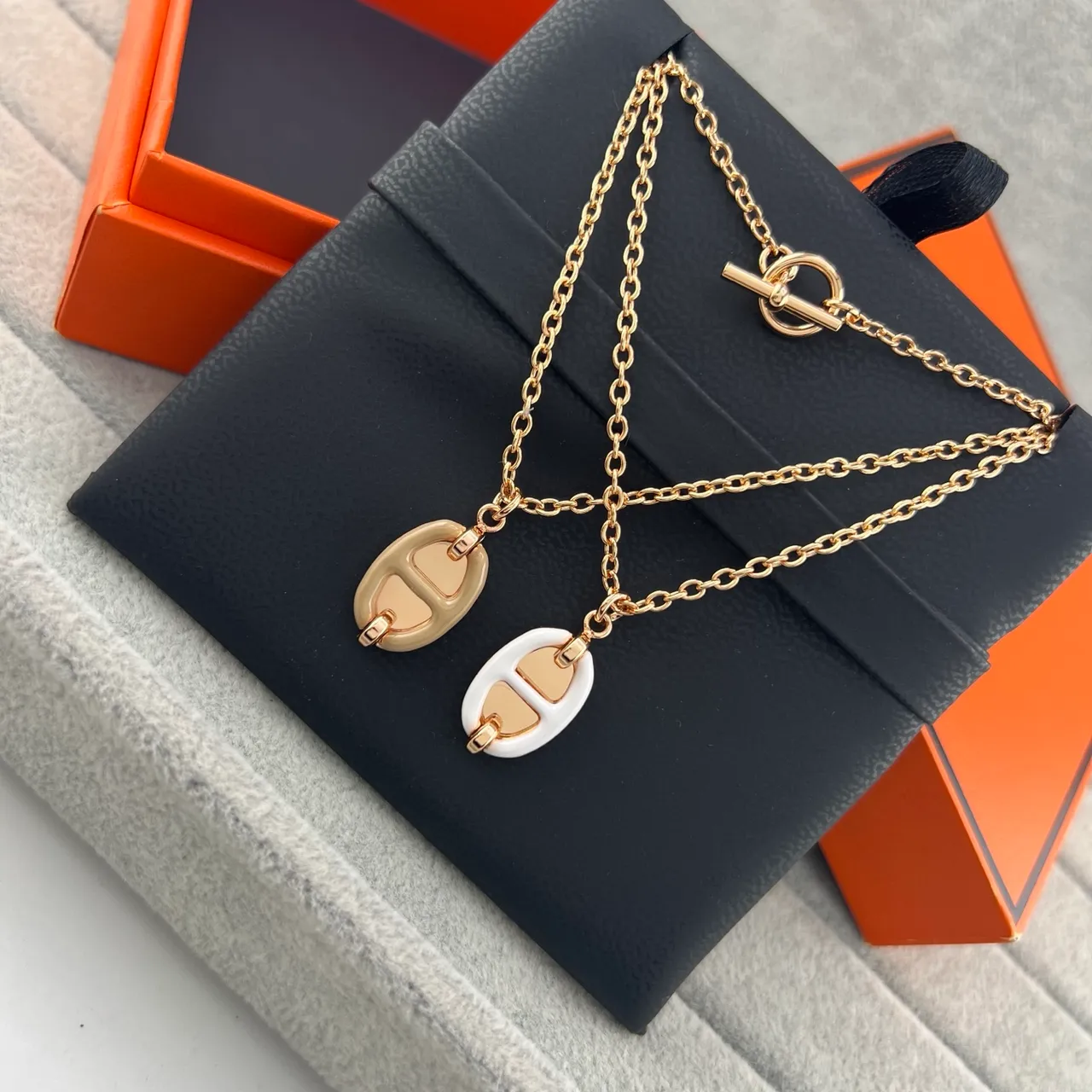 Hermès Chaine d'Ancre Enamel Pendant Necklace 4