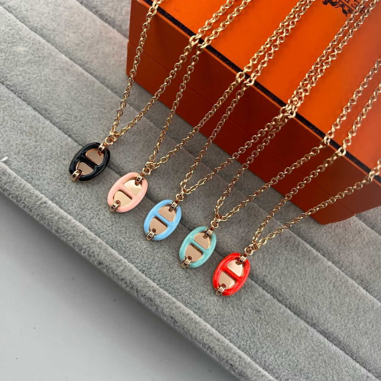 Hermès Chaine d'Ancre Enamel Pendant Necklace 8