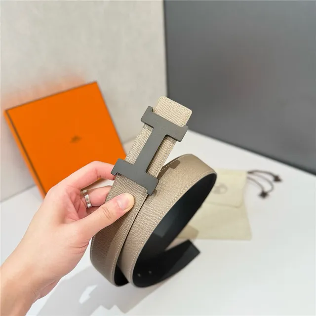 Hermès Constance Belt Reversible Navy and Beige Epsom Leather Belt 7