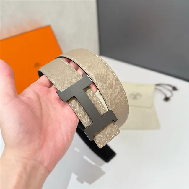 Hermès Constance Belt Reversible Navy and Beige Epsom Leather Belt 8