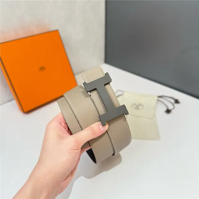 Hermès Constance Belt Reversible Navy and Beige Epsom Leather Belt 9