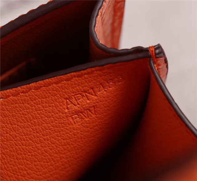 Hermès Constance Couro de Crocodilo Embossado Laranja Branco Fecho Metálico em Forma de H Bolsa 4