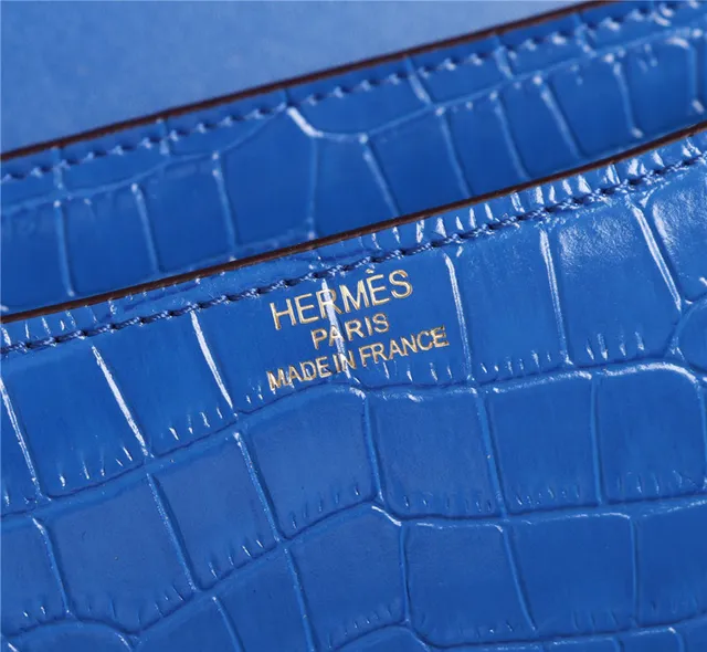 Hermès Constance Couro de Crocodilo Embossado Laranja Branco Fecho Metálico em Forma de H Bolsa 23