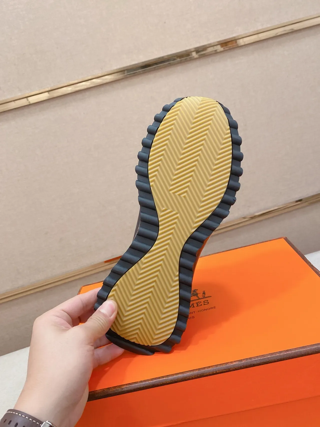 Hermès H-Logo Gray and Black Lifestyle Sneaker 2