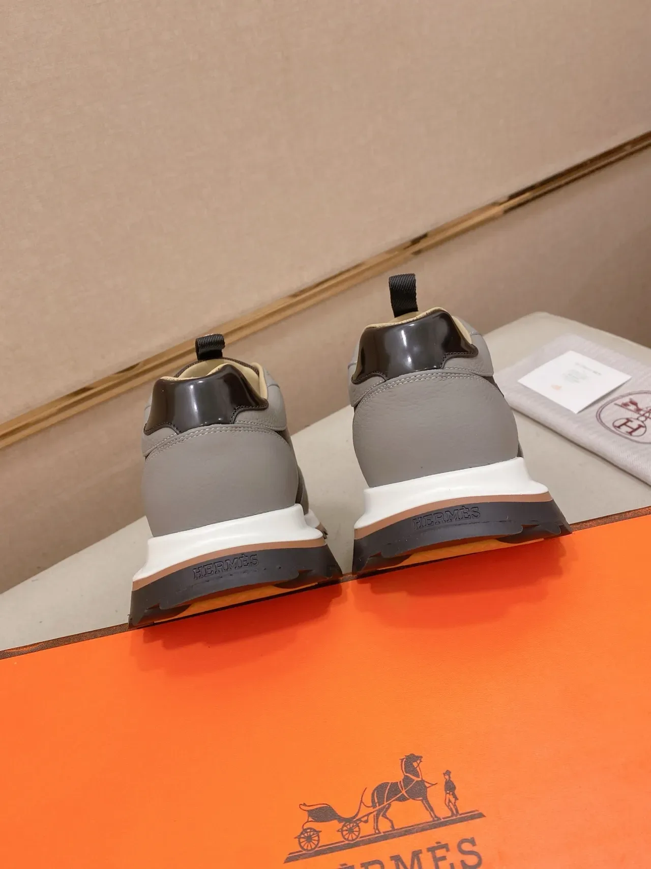 Hermès H-Logo Gray and Black Lifestyle Sneaker 3