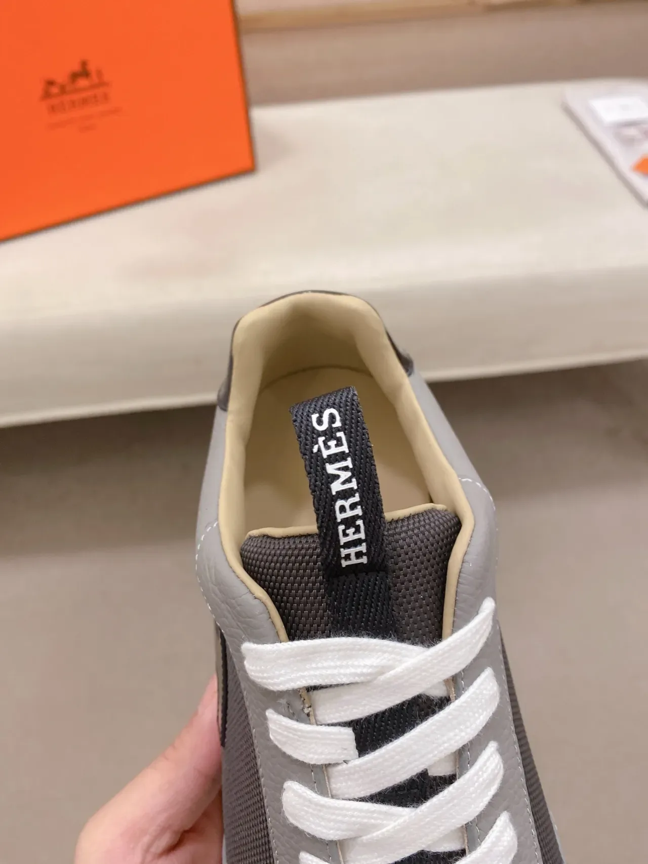 Hermès H-Logo Gray and Black Lifestyle Sneaker 4