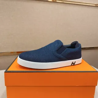 Hermès H Slip-On Sneaker Navy Blue Denim Lifestyle Sneaker