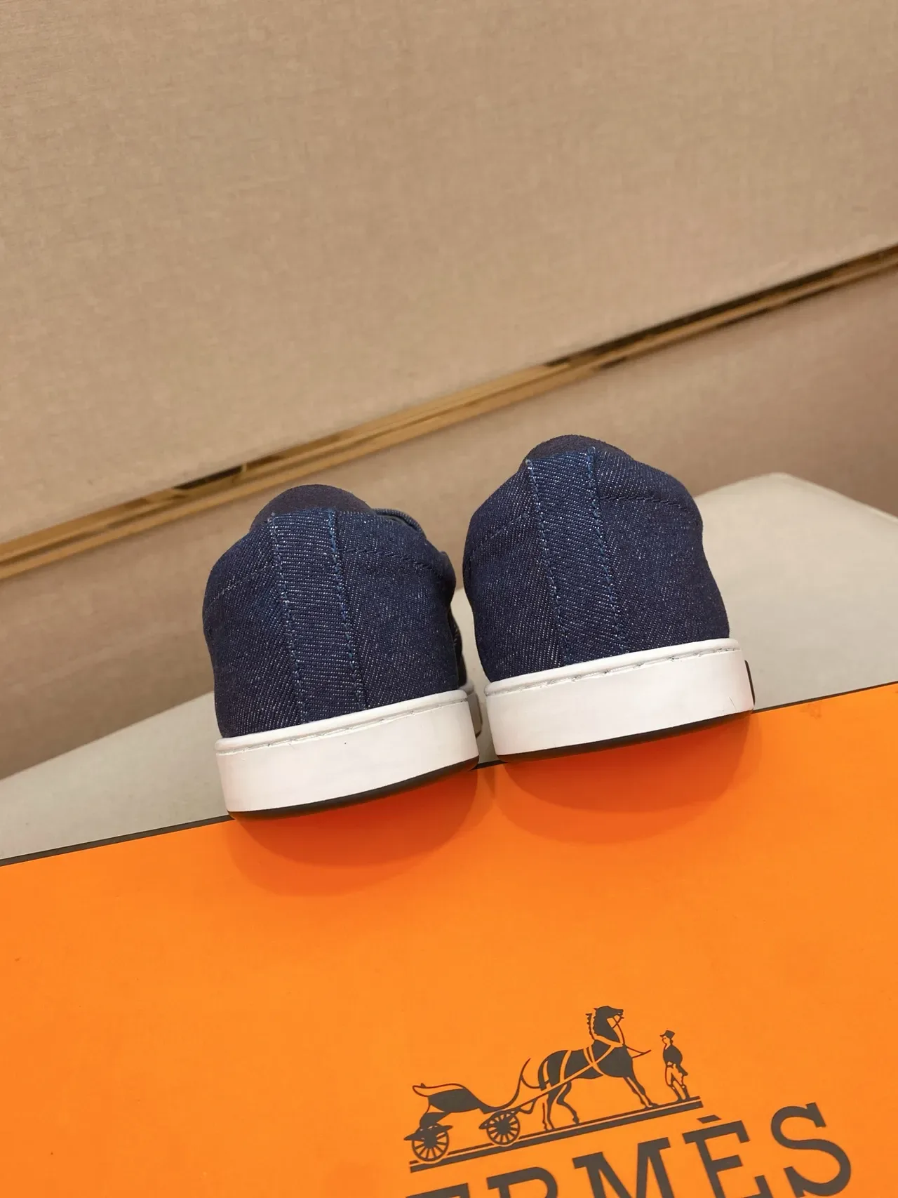 Hermès H Slip-On Sneaker Navy Blue Denim Lifestyle Sneaker 3