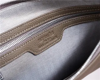 Hermès Navy Textured Pebbled Leather Embossed H Logo Wristlet 3