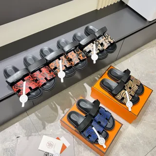 Hermès Oran H-Strap Zapatillas de impresión animal
