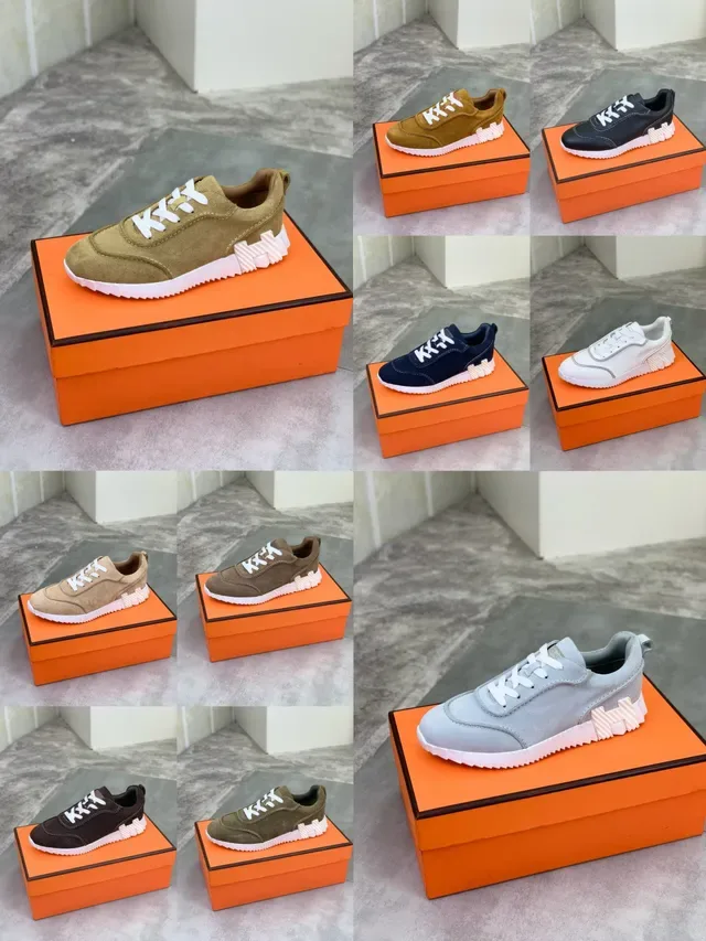 Hermès Oran Suede Tan and White Lifestyle Sneakers 2