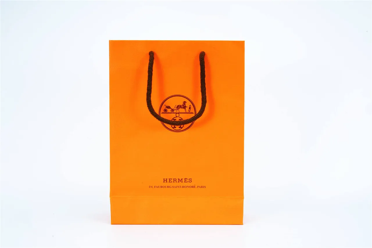 Hermès Orange Brown Paper Bag Rigid Box Handbag 2