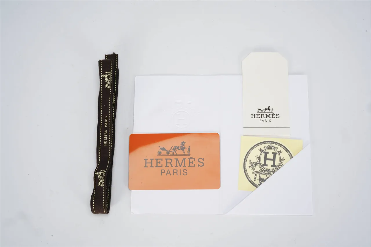 Hermès Orange Brown Paper Bag Rigid Box Handbag 4