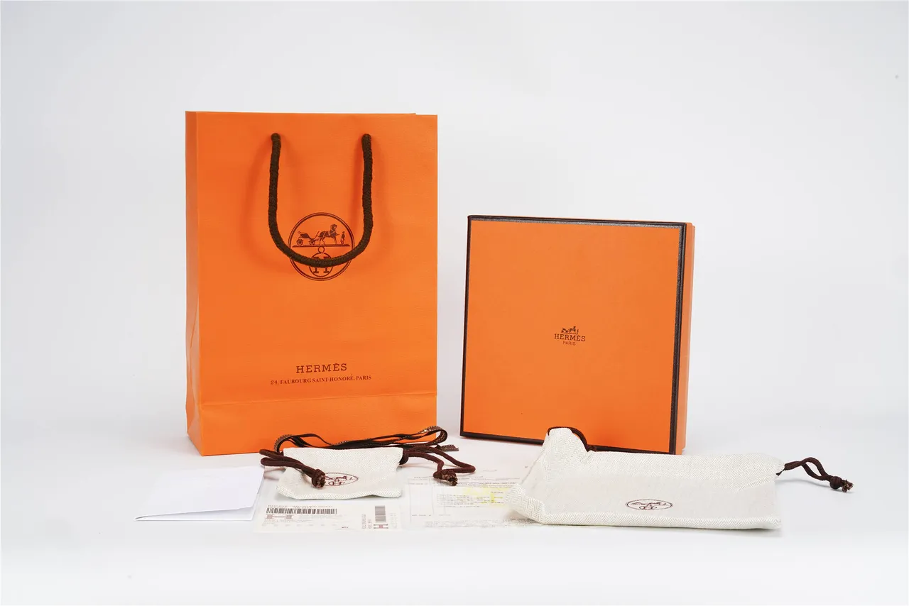 Hermès Orange Brown Paper Bag Rigid Box Handbag 8