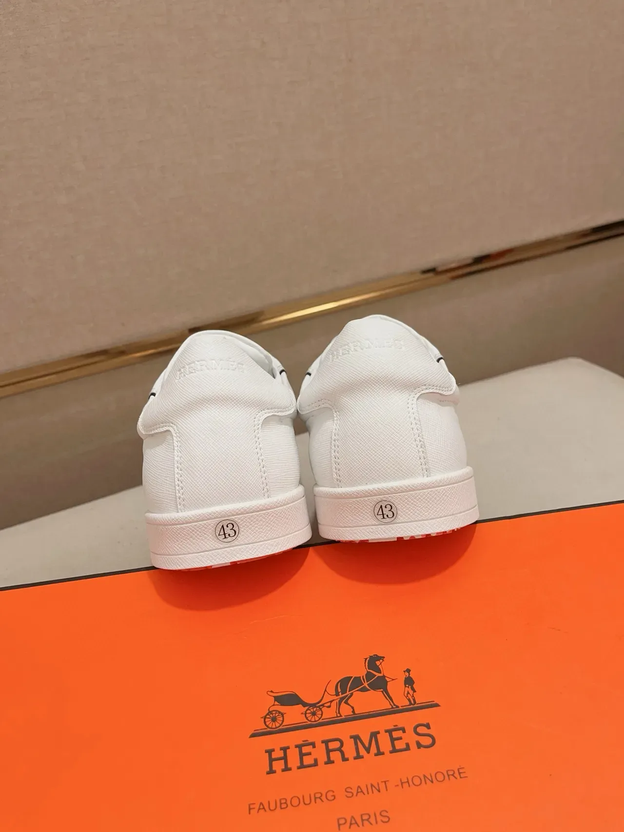 Hermès White Black Textile Upper Outlined H Logo Lifestyle Sneakers 5