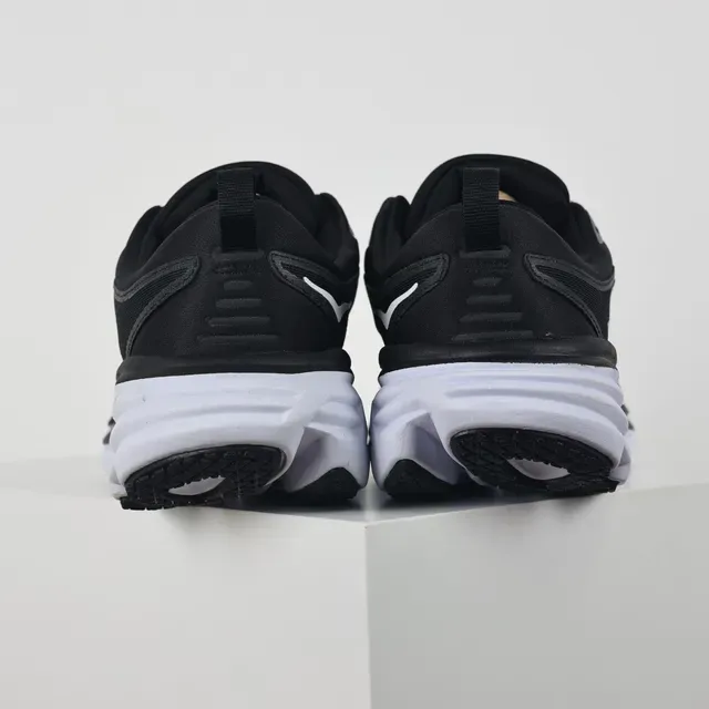 Hoka Black White Engineered Mesh Upper Thick Layered Midsole Running Shoes 8