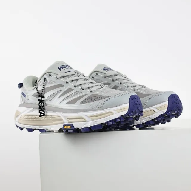 Hoka Speedgoat Cinza Azul Silhueta Malha E Sobreposição Sintética Superior Tênis de Corrida 3