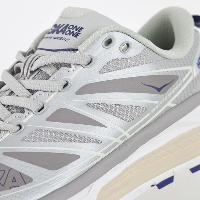 Hoka Speedgoat Cinza Azul Silhueta Malha E Sobreposição Sintética Superior Tênis de Corrida 6