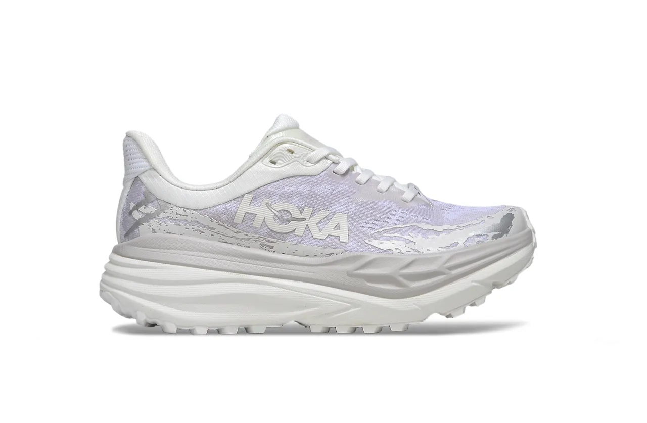 Hoka Blanc Violet Semelle Intermédiaire Épaisse Cushioned Maille Ingénierisée Supérieure Chaussures de Course 2
