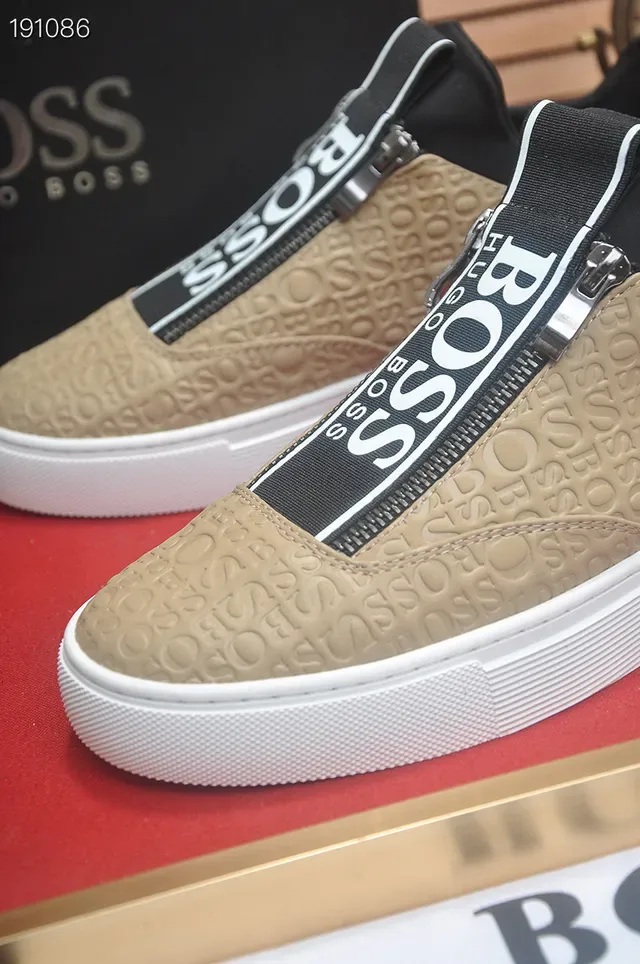 Hugo Boss Chaussures Lifestyle Beige Noir à fermeture éclair latérale et ouverture par slip-on 4