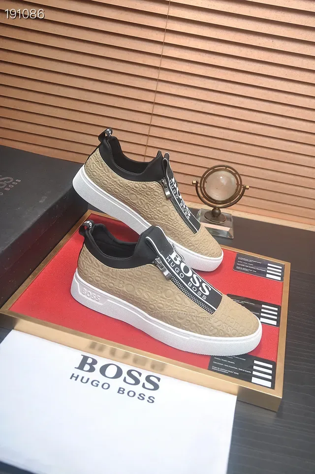 Hugo Boss Chaussures Lifestyle Beige Noir à fermeture éclair latérale et ouverture par slip-on 6