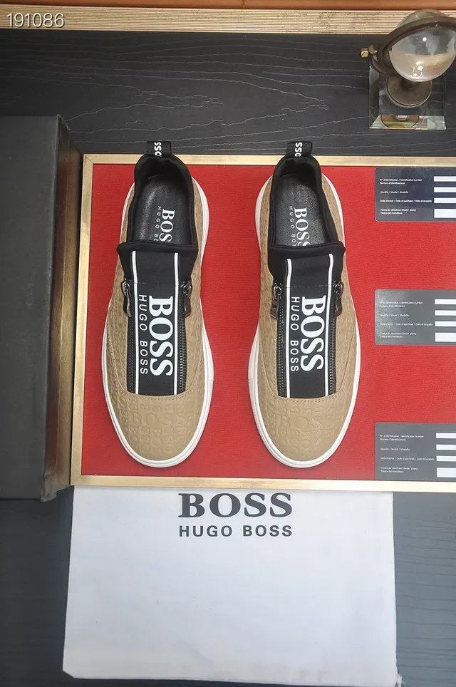 Hugo Boss Chaussures Lifestyle Beige Noir à fermeture éclair latérale et ouverture par slip-on 7