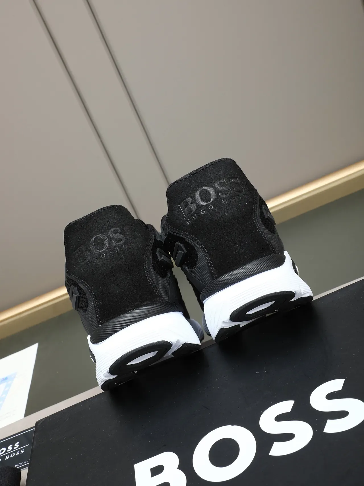 Hugo Boss Black Mesh and Suede Lifestyle Sneaker 3