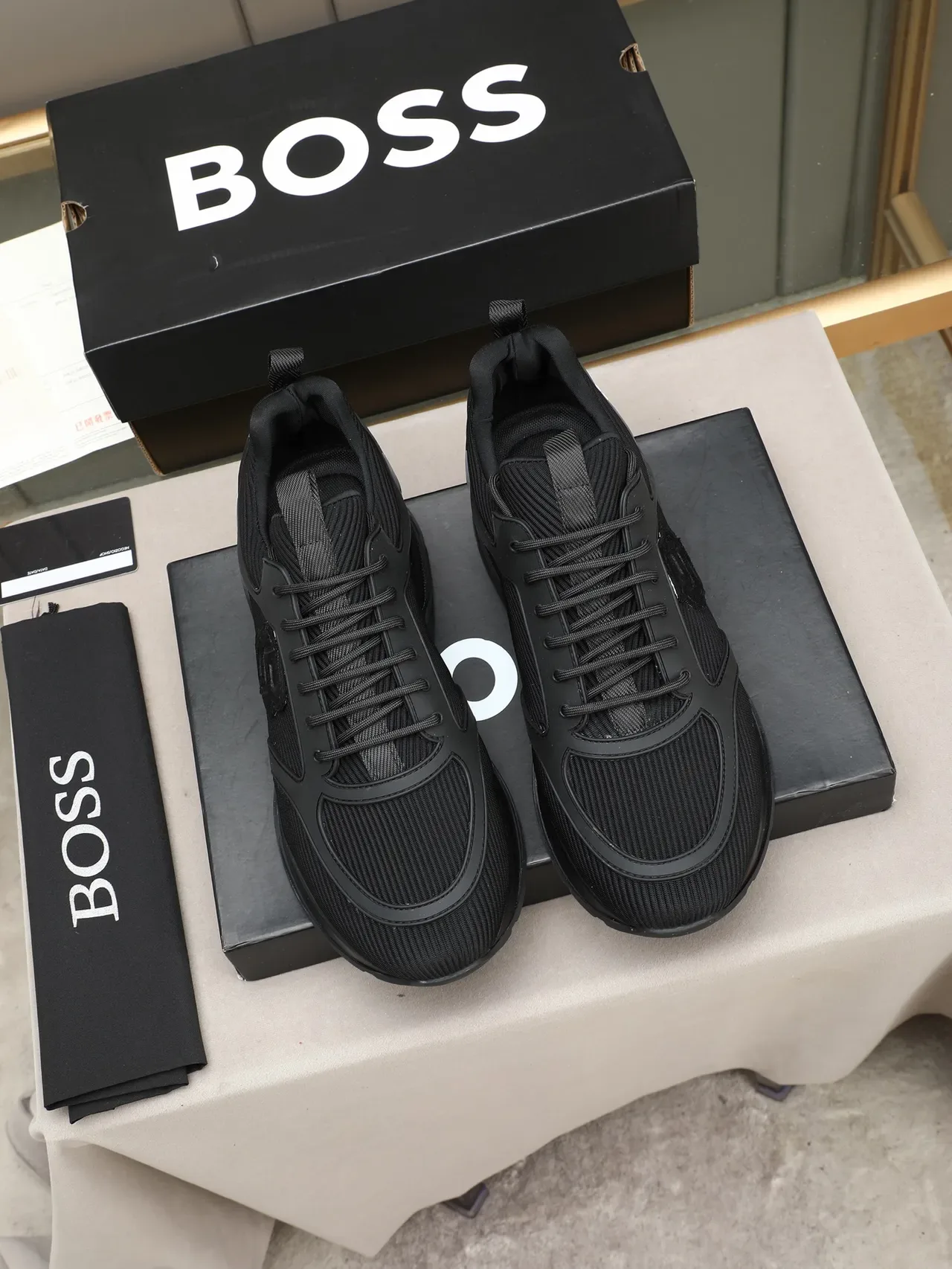 Hugo Boss Black Mesh and Synthetic Overlay Lifestyle Sneaker 2