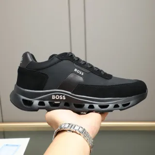 Hugo Boss Tênis Lifestyle de Material Misto Preto