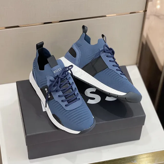 Hugo Boss নীল ট্রিকোট লাইফস্টাইল স্নিকার্স 3