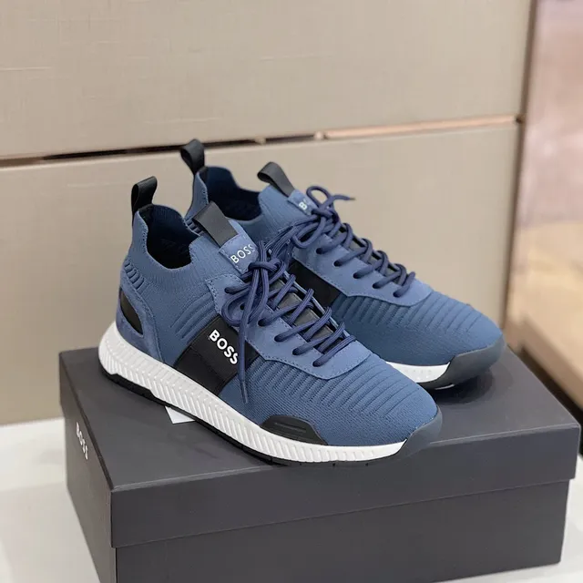 Hugo Boss নীল ট্রিকোট লাইফস্টাইল স্নিকার্স 8