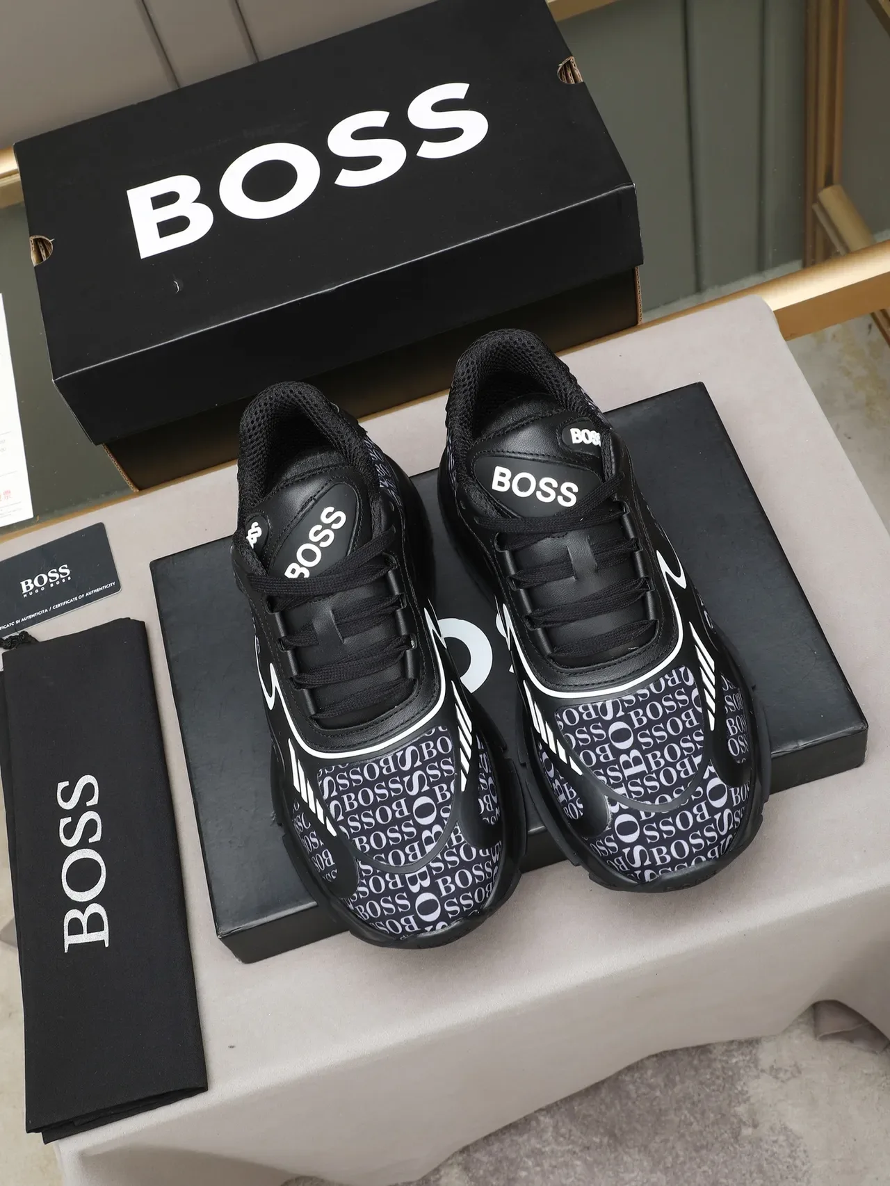 Hugo Boss Logo Print Black Chunky Lifestyle Sneakers 3