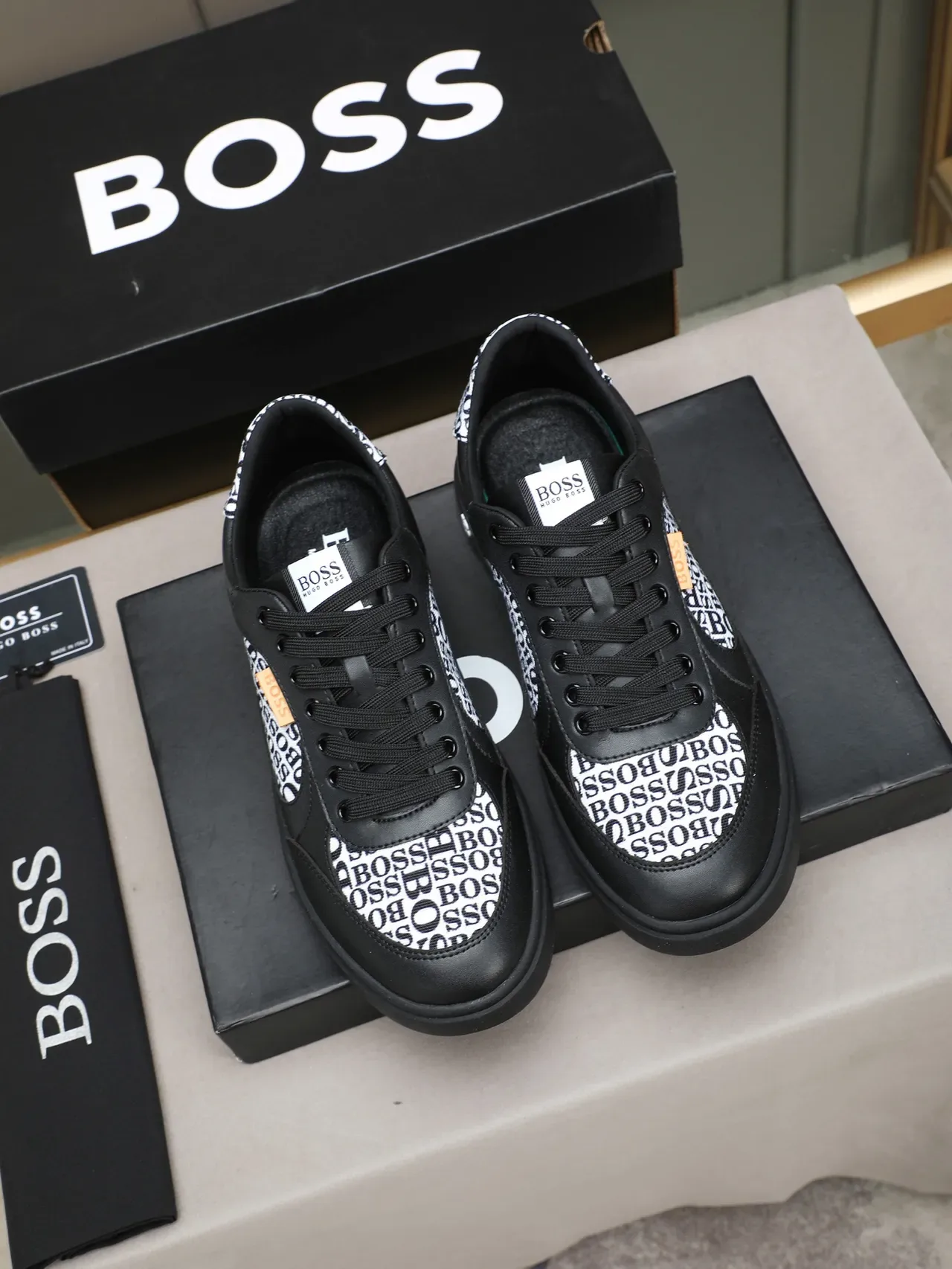 Hugo Boss Panneau Monogramme Noir Lifestyle Sneakers 3