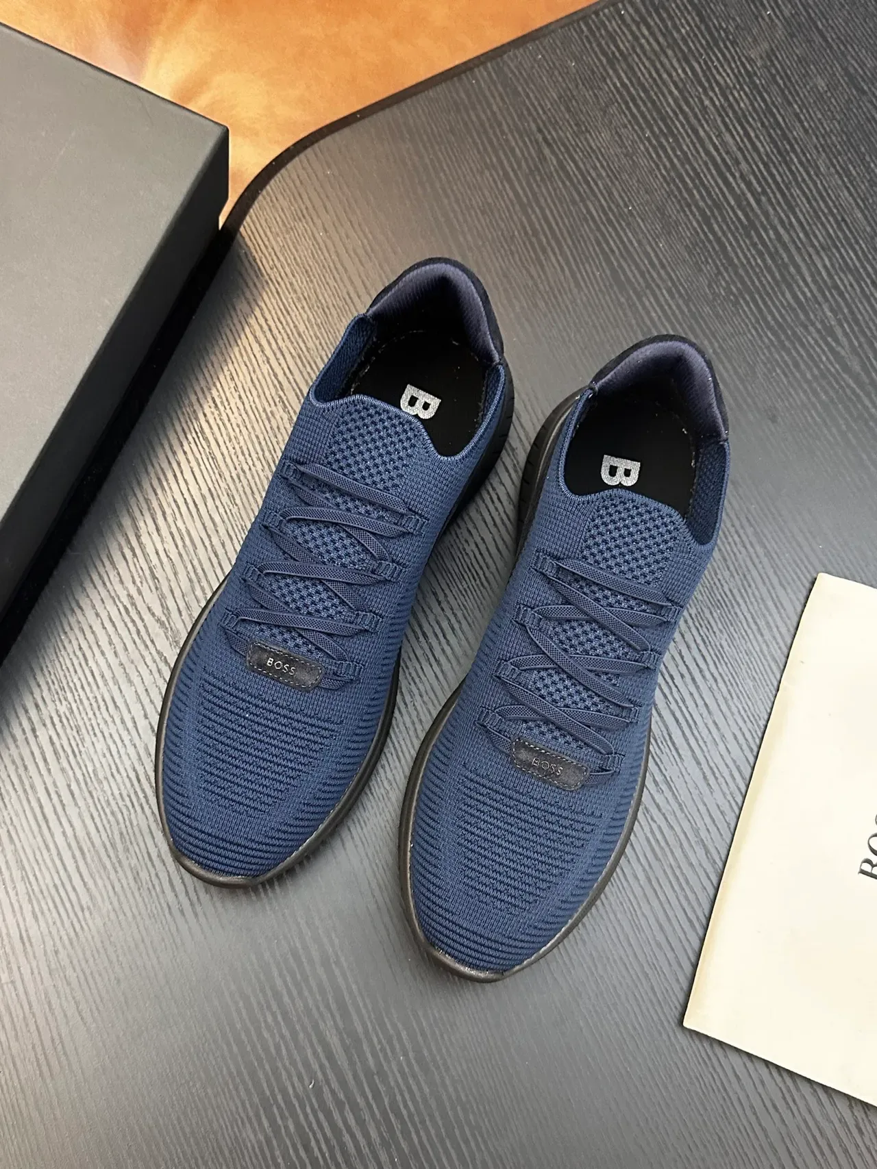 Hugo Boss Chaussures Lifestyle Slip-On en Tricot Navy 3