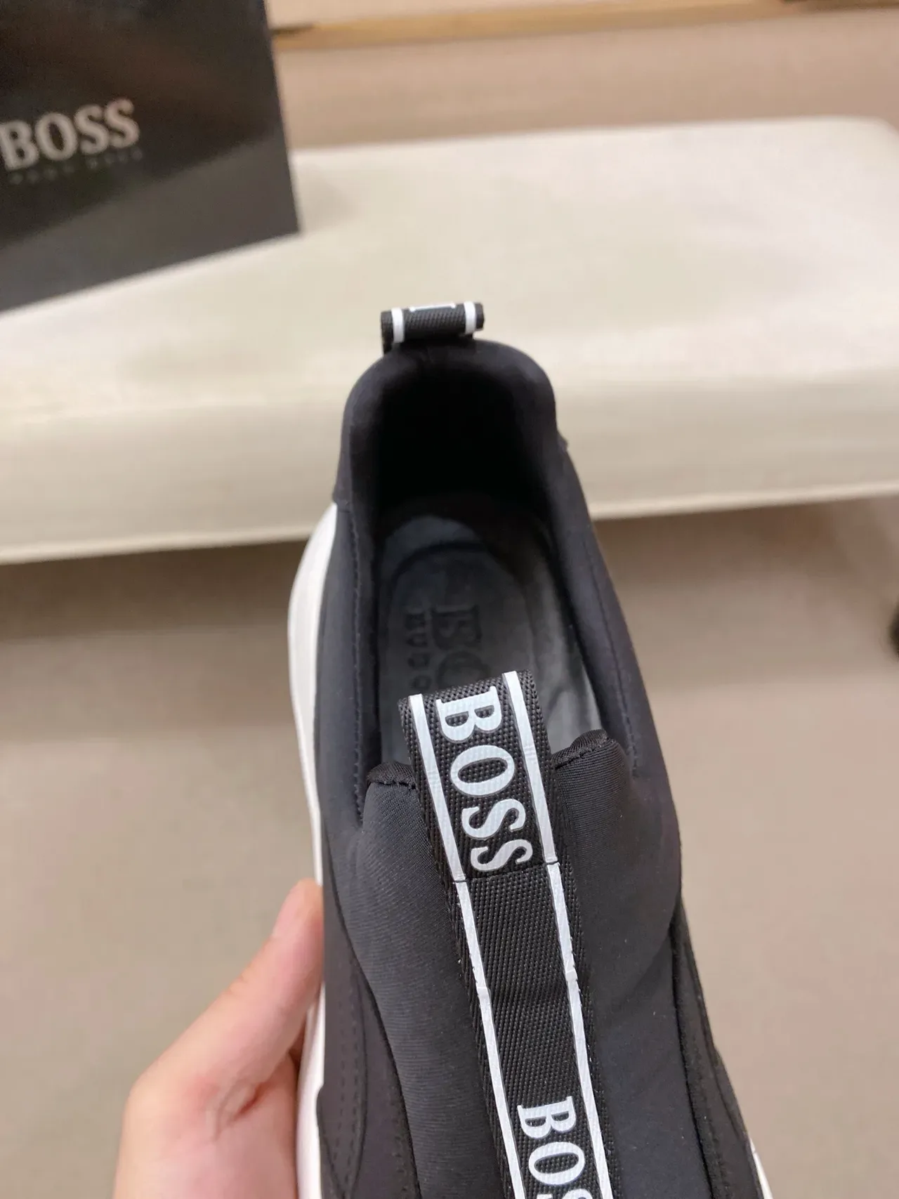 Hugo Boss Speed Trainer baskets lifestyle noirs slip-on 4