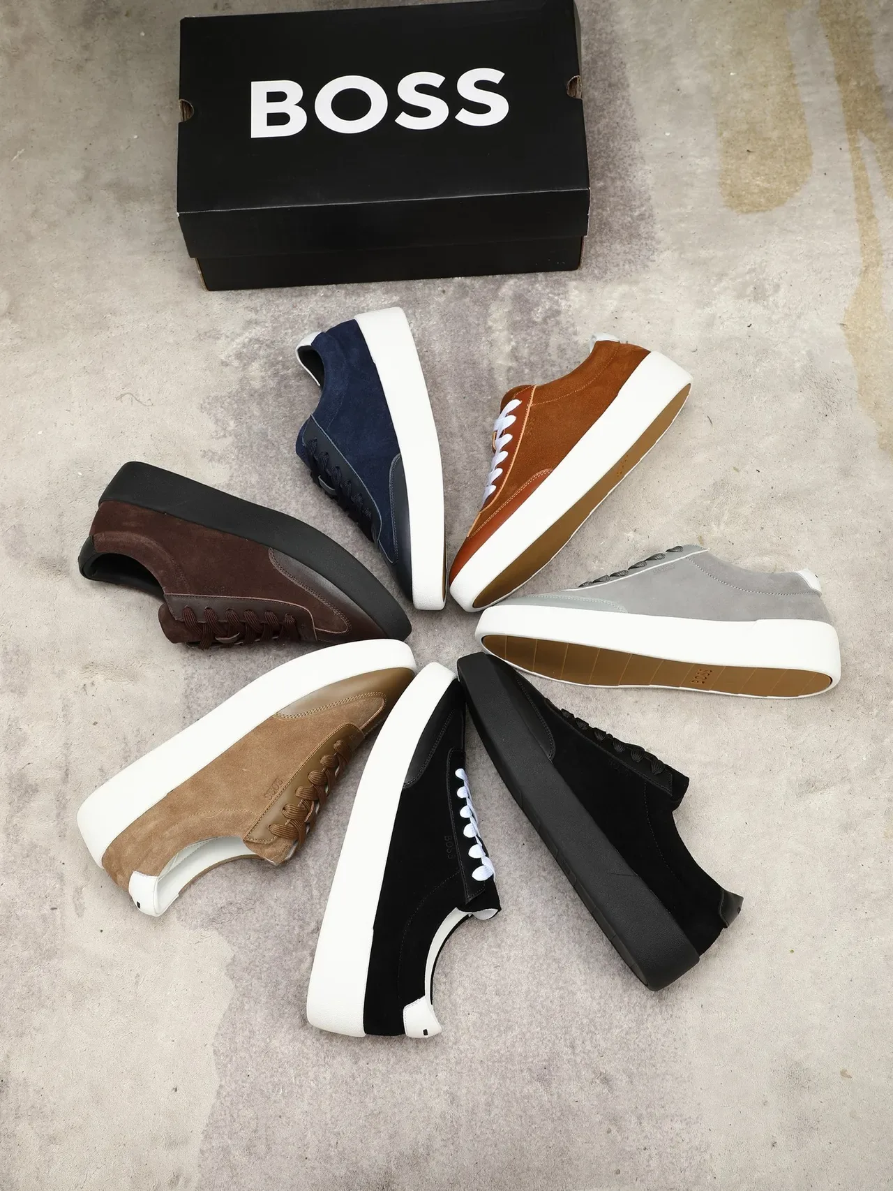 Hugo Boss Two-Tone Suede and Leather Platform Sneaker 2