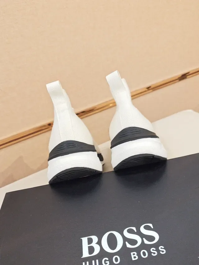 Hugo Boss White Sock-Fit Slip-On Lifestyle Sneaker 3