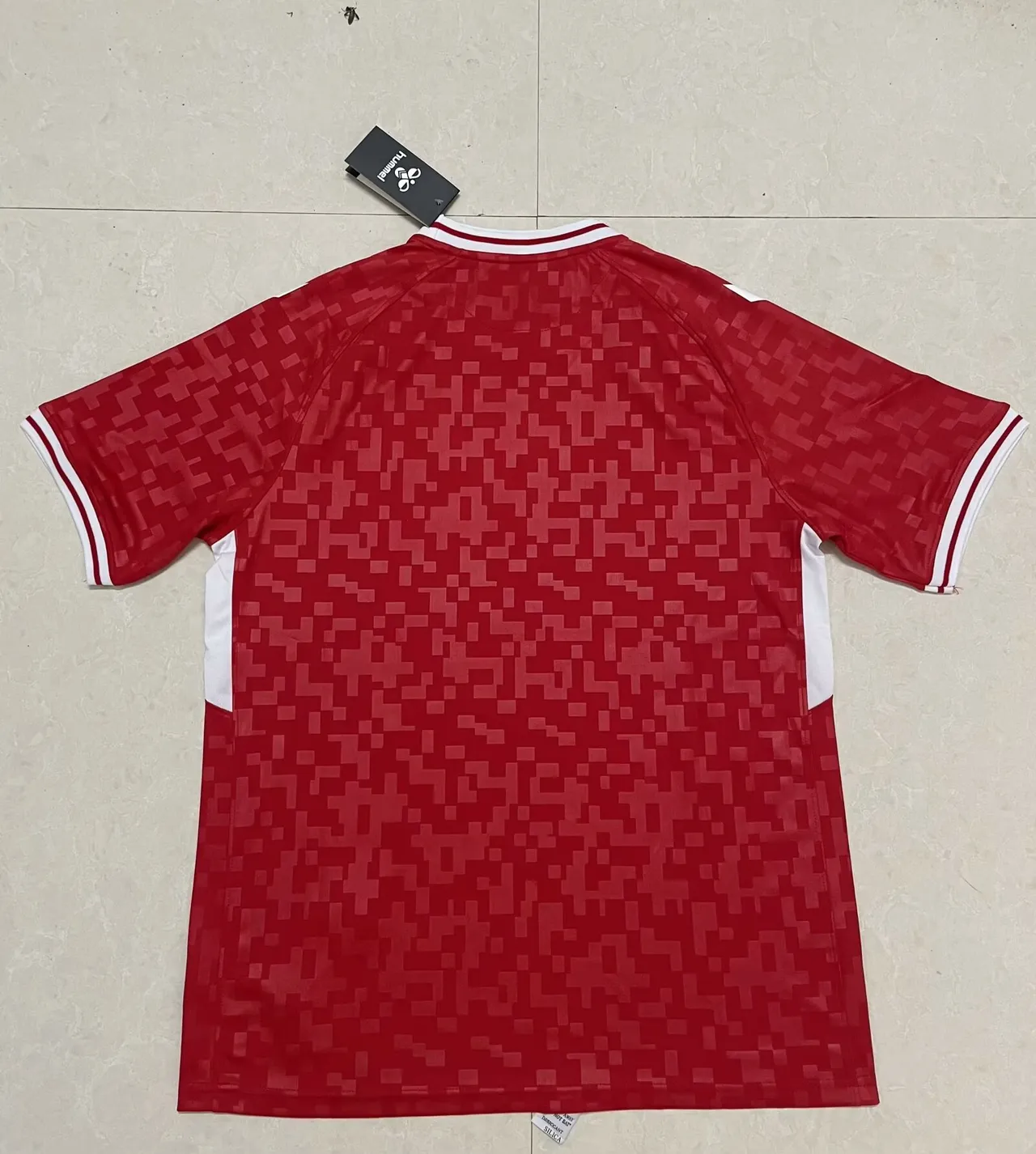 Hummel Denmark National Team Red White Pixel-Patterned Jersey 3